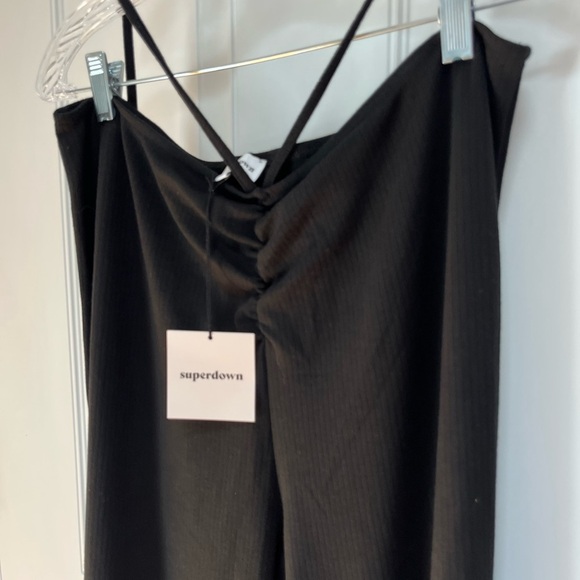 Superdown NWT Regan tie strap jersey pant size XL black stretchy - revolve - Picture 3 of 6